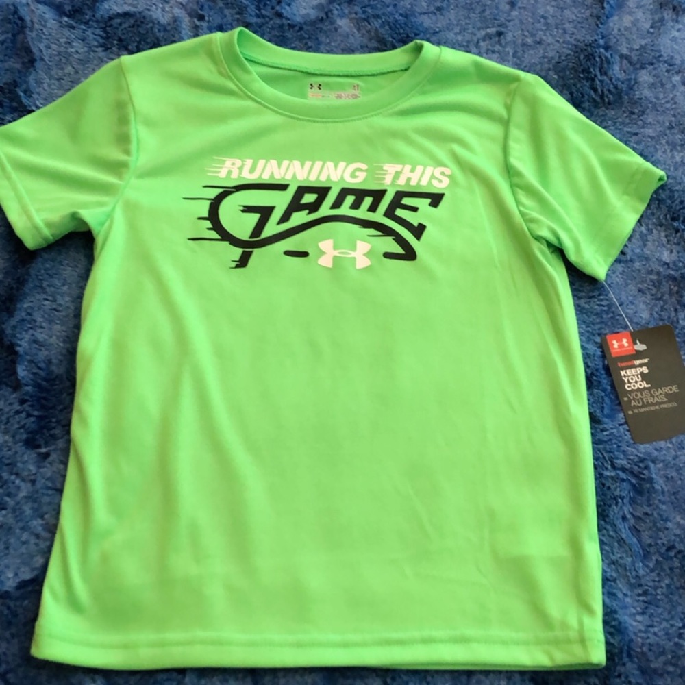 Little Boys Green Under Armour Shirt New with Tags